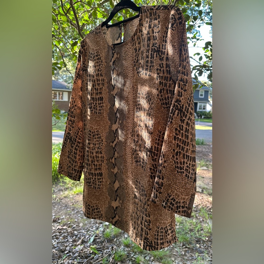 Snakeskin Print Vintage Top